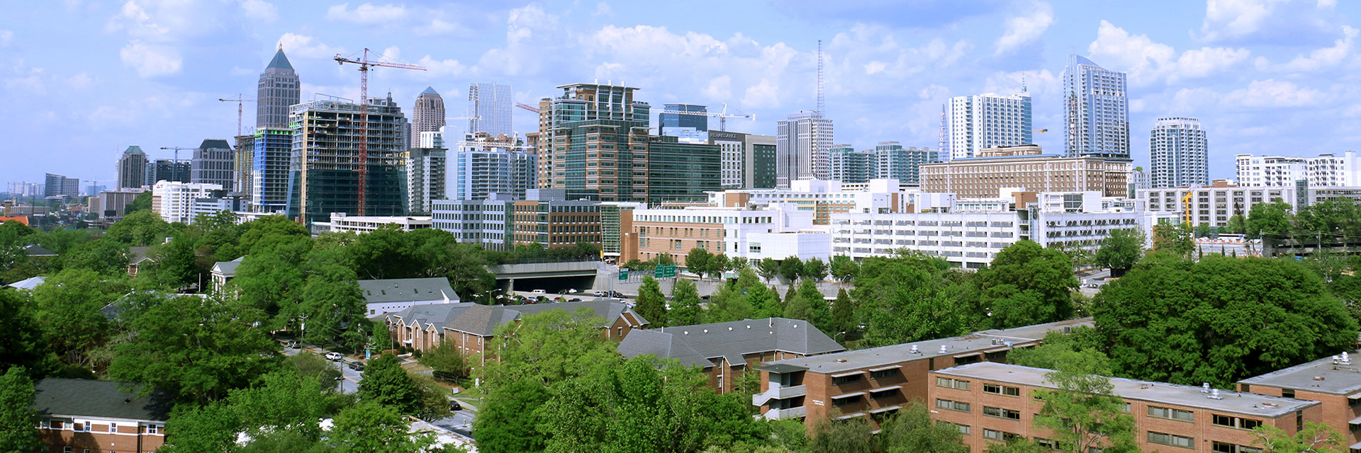 View of Atlanta city skyline. 