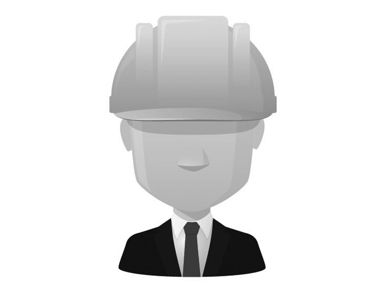 Default male avatar profile pic. Man in a suit with hard hat.