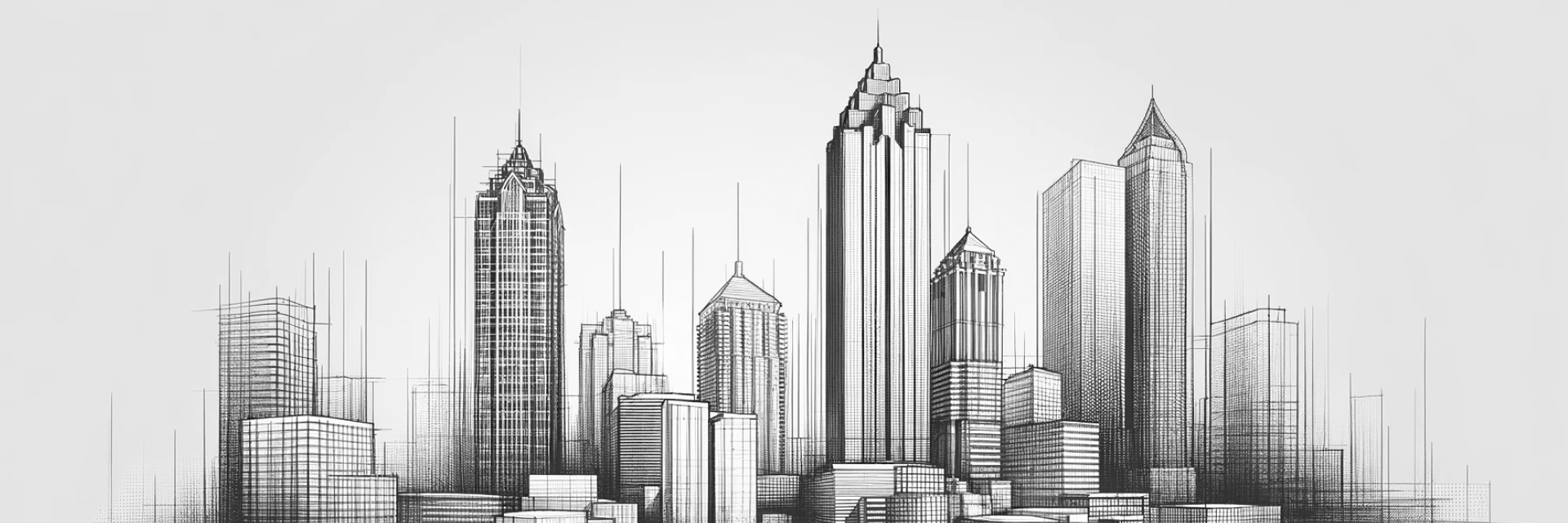 AI generated sketch of the Atlanta Skyline